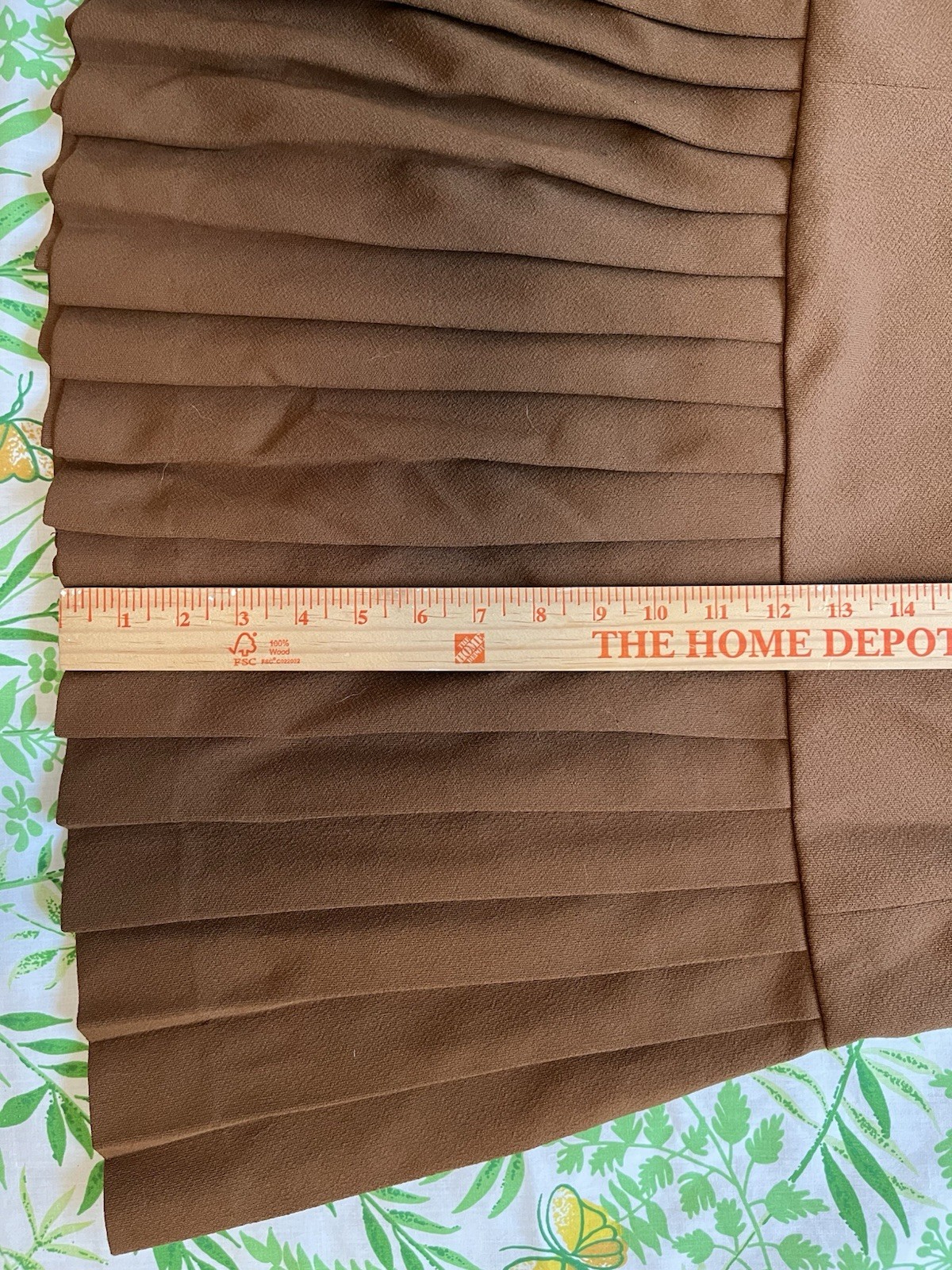 Vintage Empress Of Dallas Pleated Brown Cheerleader Sleeveless Dress, Medium