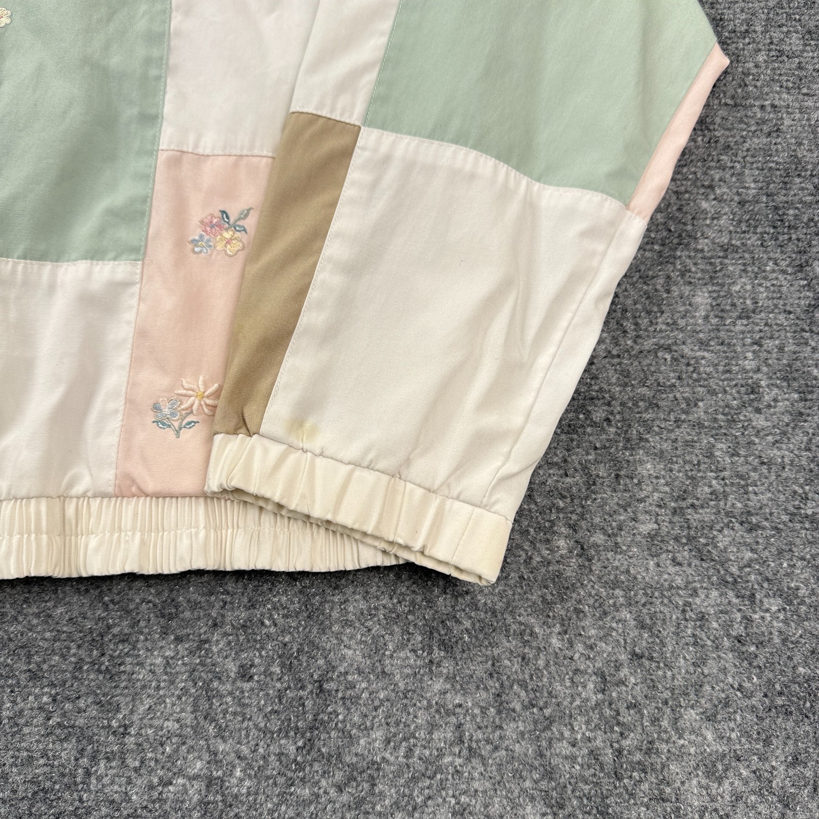 Vintage Koret Francisca Womens Jacket Size M Floral Patchwork Embroidered Zip