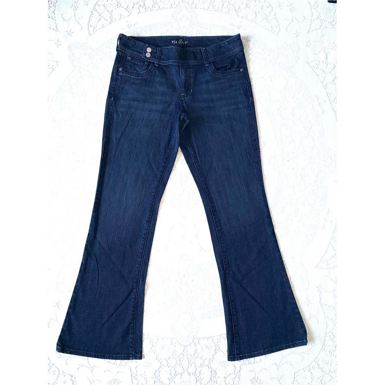 Old Navy The Flirt Bootcut Jeans Size 10 Mid-Rise Dark Wash Holiday 2008 Vintage