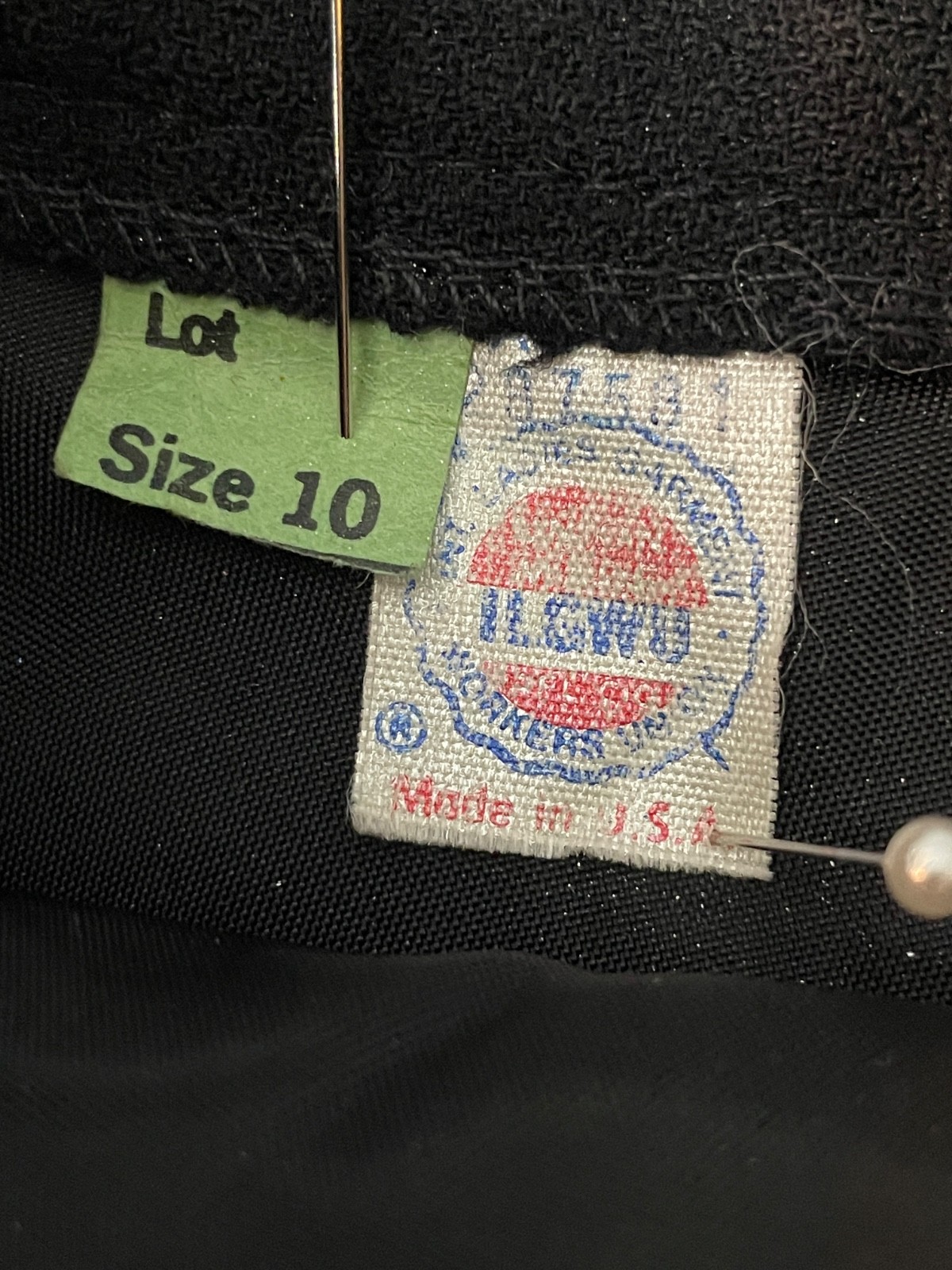 Vintage 70s Black Wool Full Midi Skirt 10 USA ILGWU Union Label Swing Flare VTG