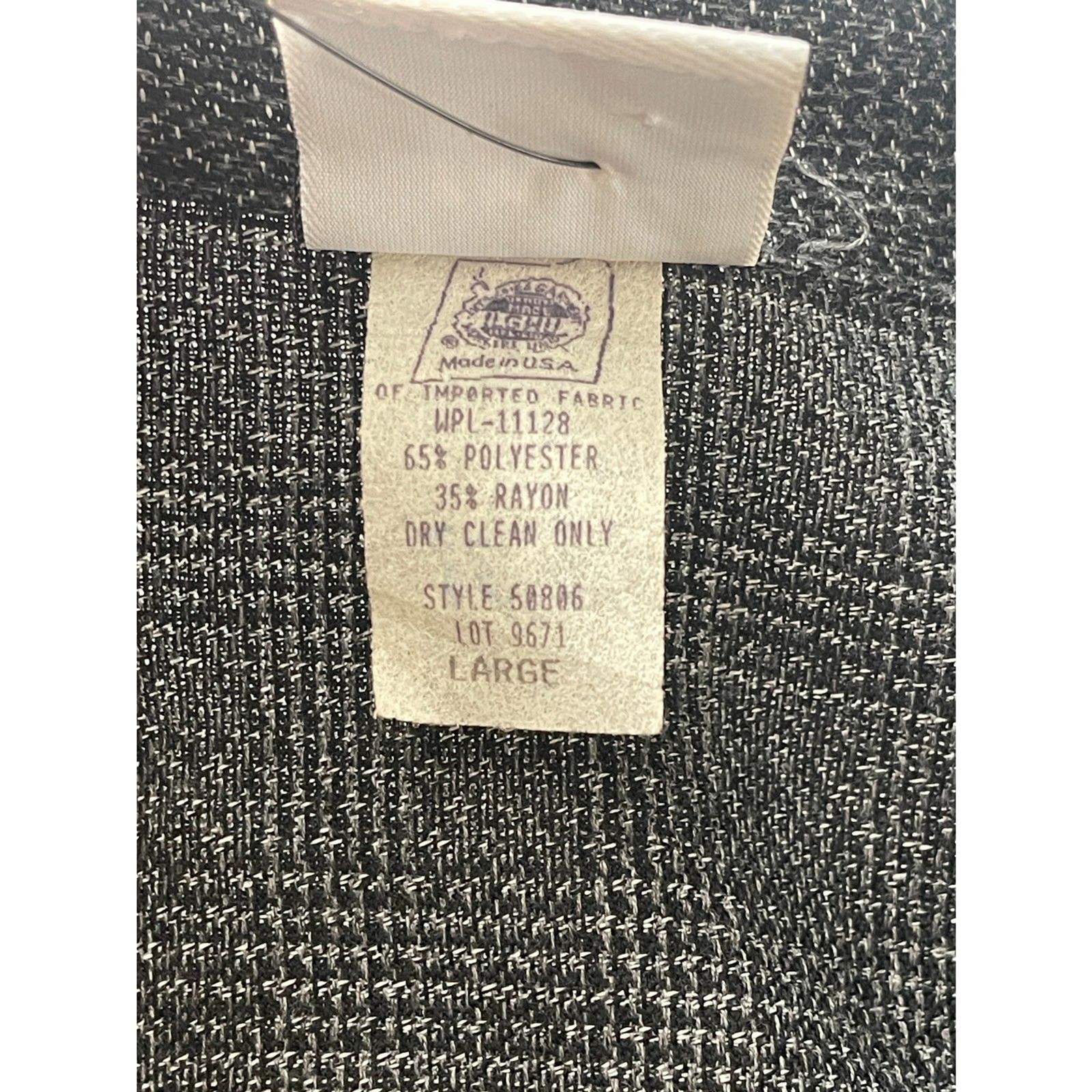 Vintage Maggie Lawrence Cinched Waist Gray Tweed Zip Front Blazer Size L USA