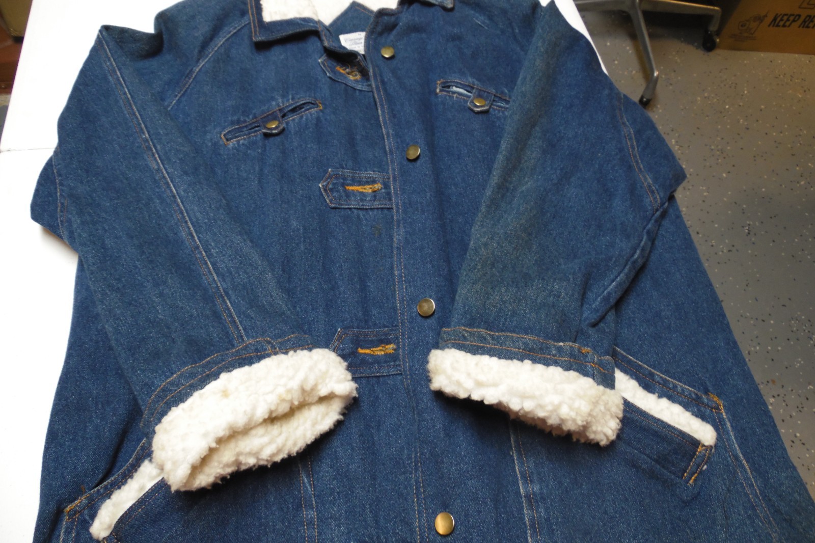 Carriage Court Blues Coat Womens Blue Denim Sherpa Lined Size Medium