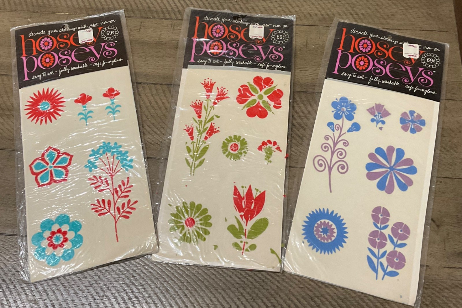 Vintage Hosey Poseys Mod Flower 1960’s 70’s Panty Hose Nylons Dead Stock Lot 3