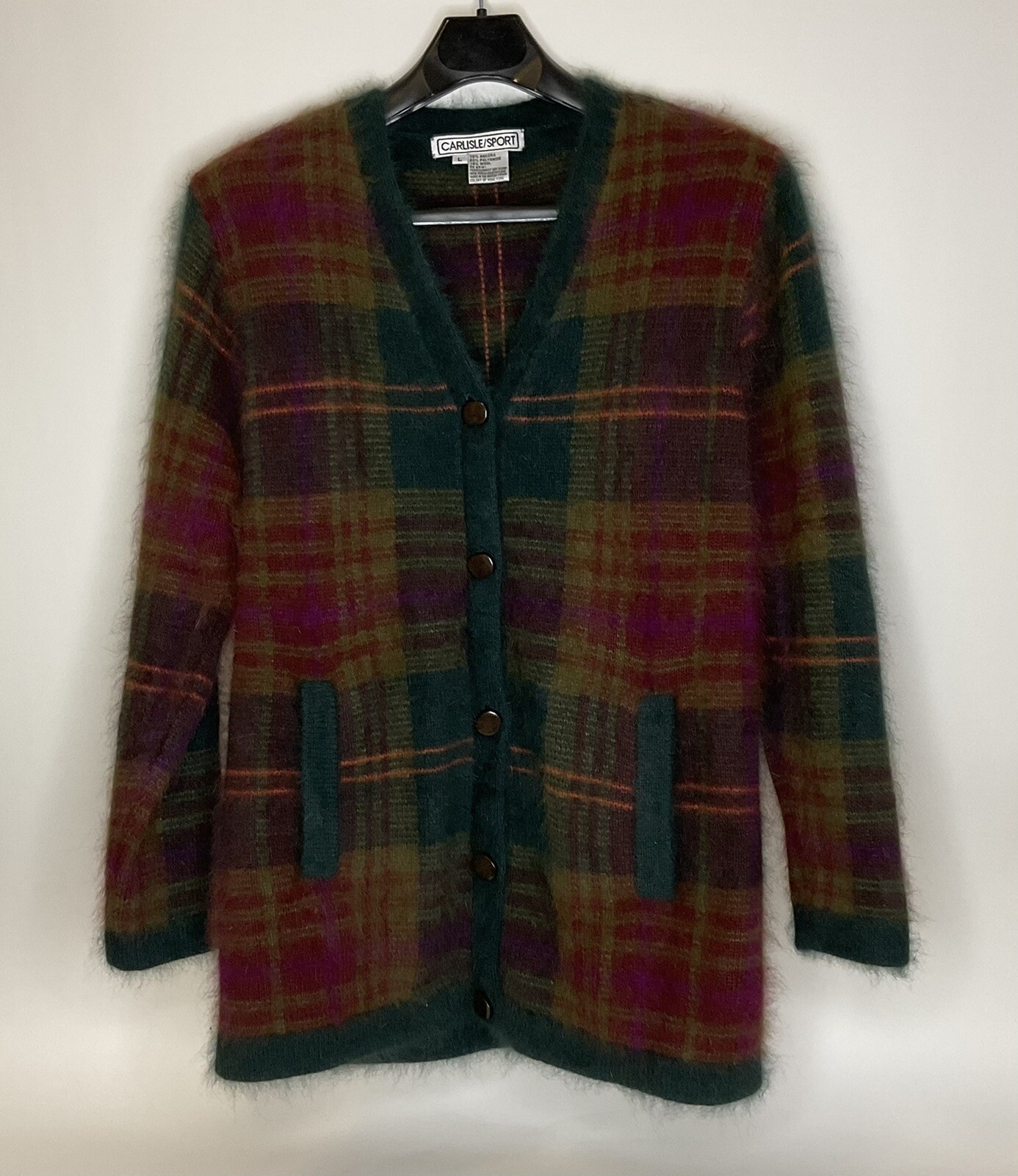 Vintage Luxury Carlisle Sport Angora Wool Sweater Coat Size L
