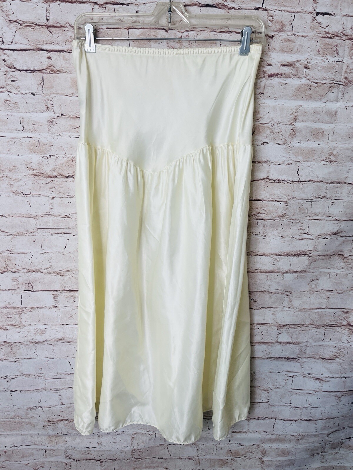 Vintage Half Slip Ivory Boho Western Princess Style Lingerie Satin Nylon Sz M