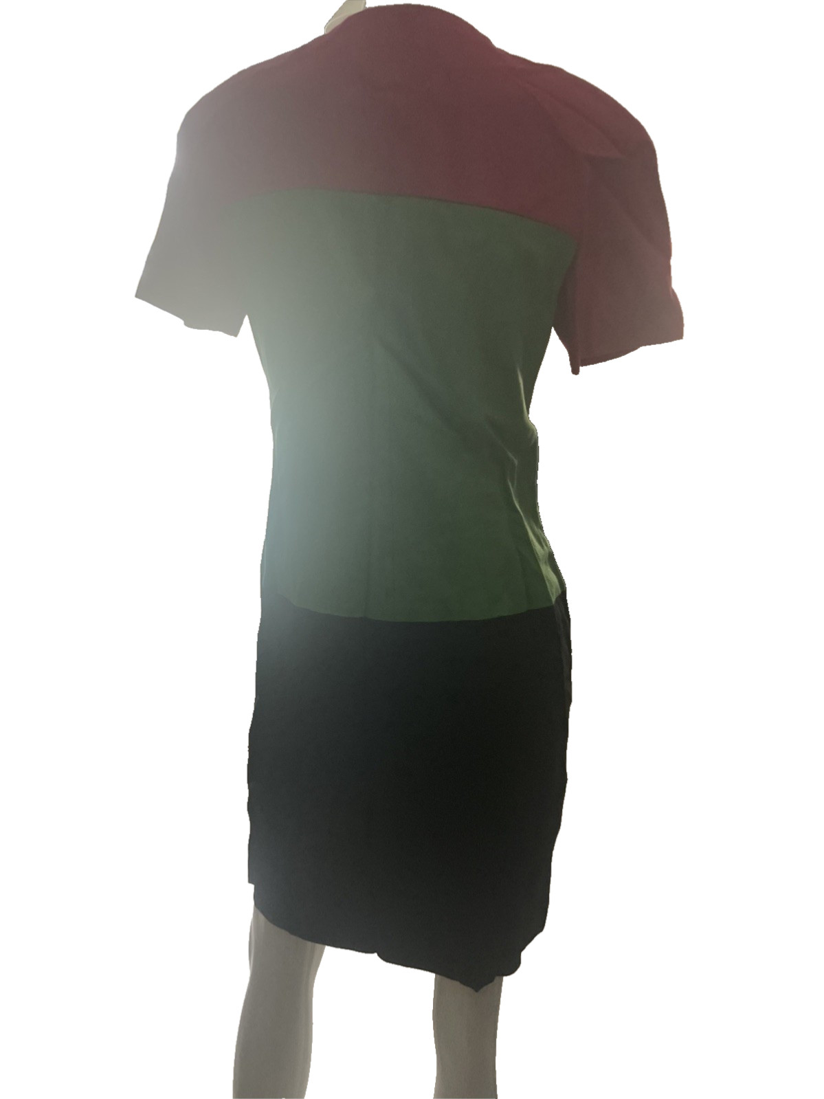 Vintage CONSTANCE SAUNDERS color block dress SZ P 8 Rare Buttons
