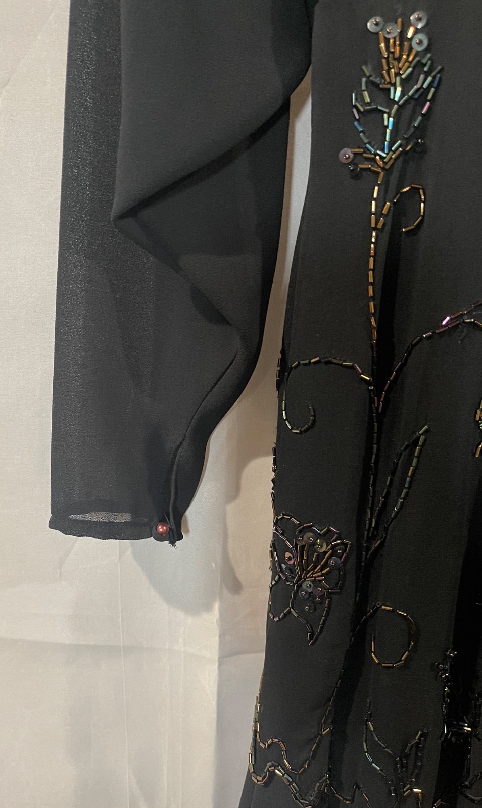 Vintage Casadei Black Multi Color Beaded Cocktail Dress