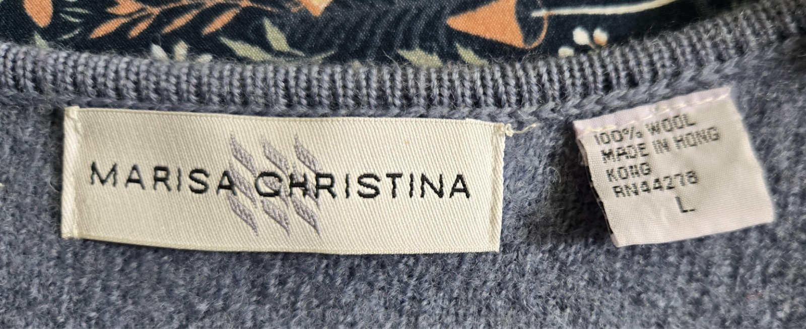 Excellent Condition Vintage Marisa Christina Wool Vest Size Large Blue Hombre