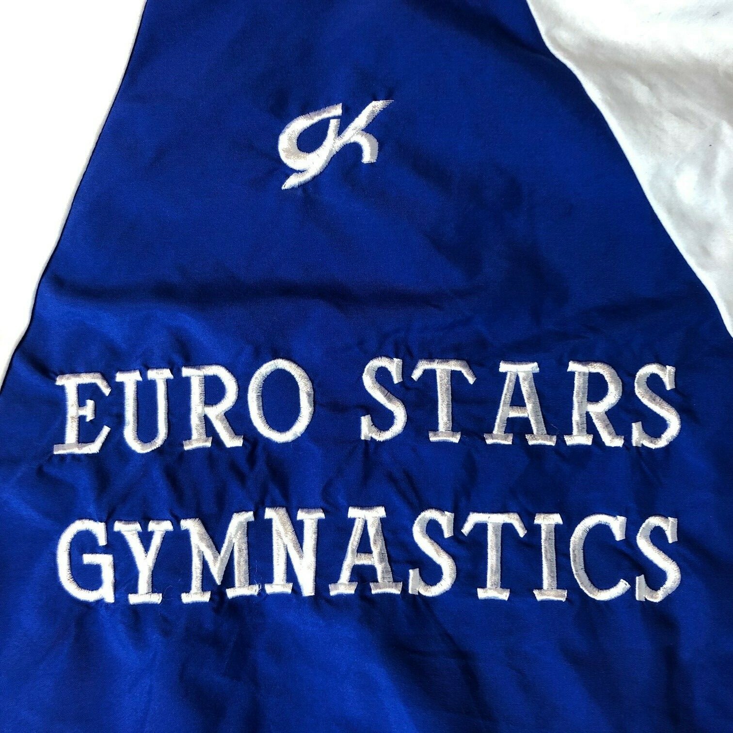 Rare Vintage Gymnastics Coach Womens Blue White Full Zip Track Jacket 80s