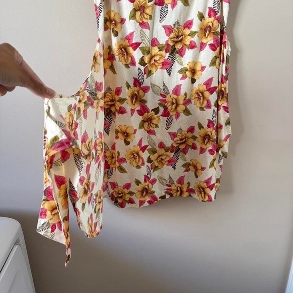 Vintage 80s / 90s Guess by Georges Marciano Floral Mini Dress Pink Cream Yellow