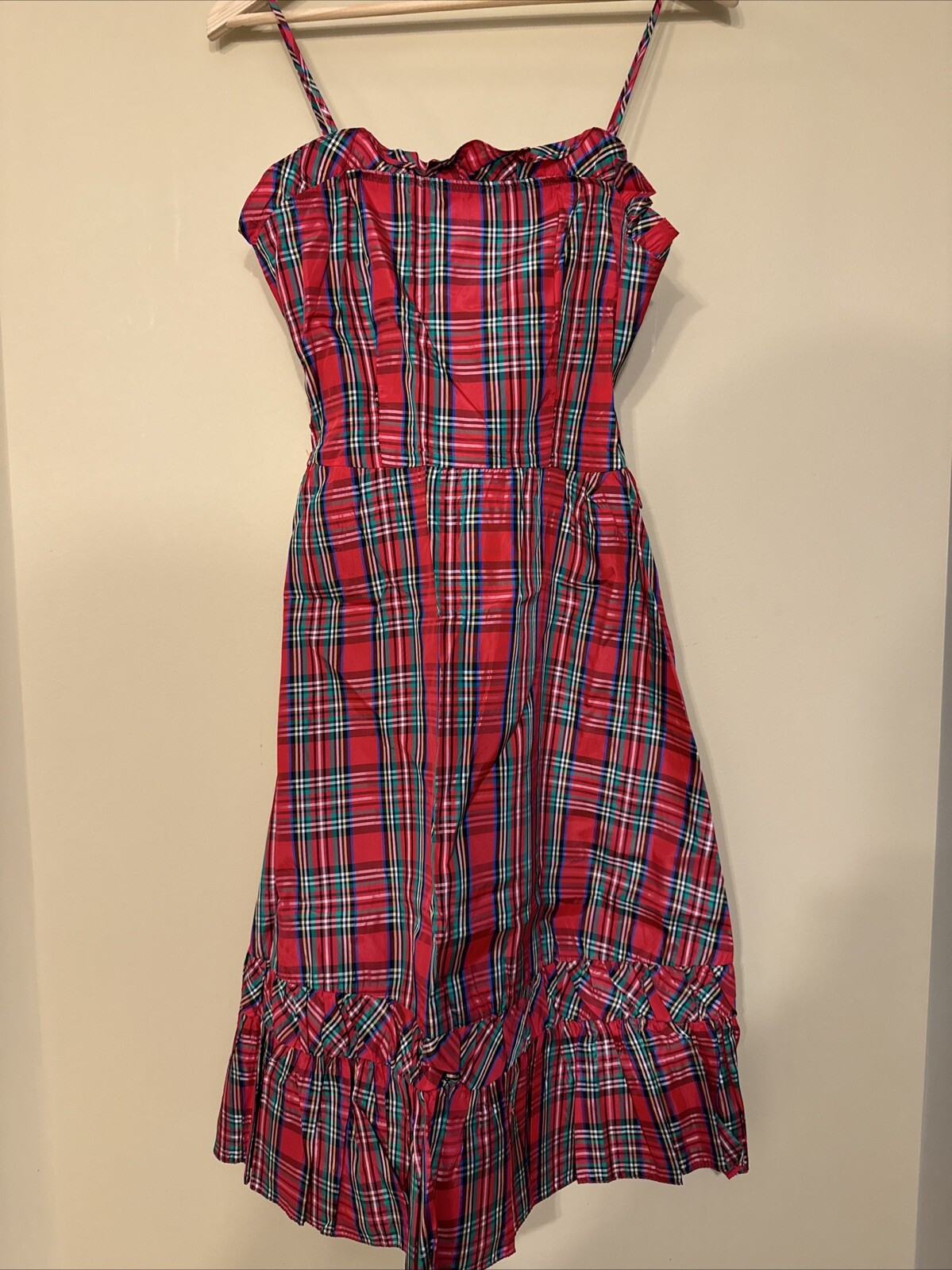 Vintage Entourage Red Plaid Dress Size 7/8
