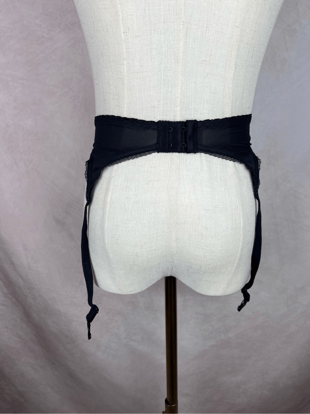 Vintage Black Lace Garter Belt Small XS 1990s Pinup