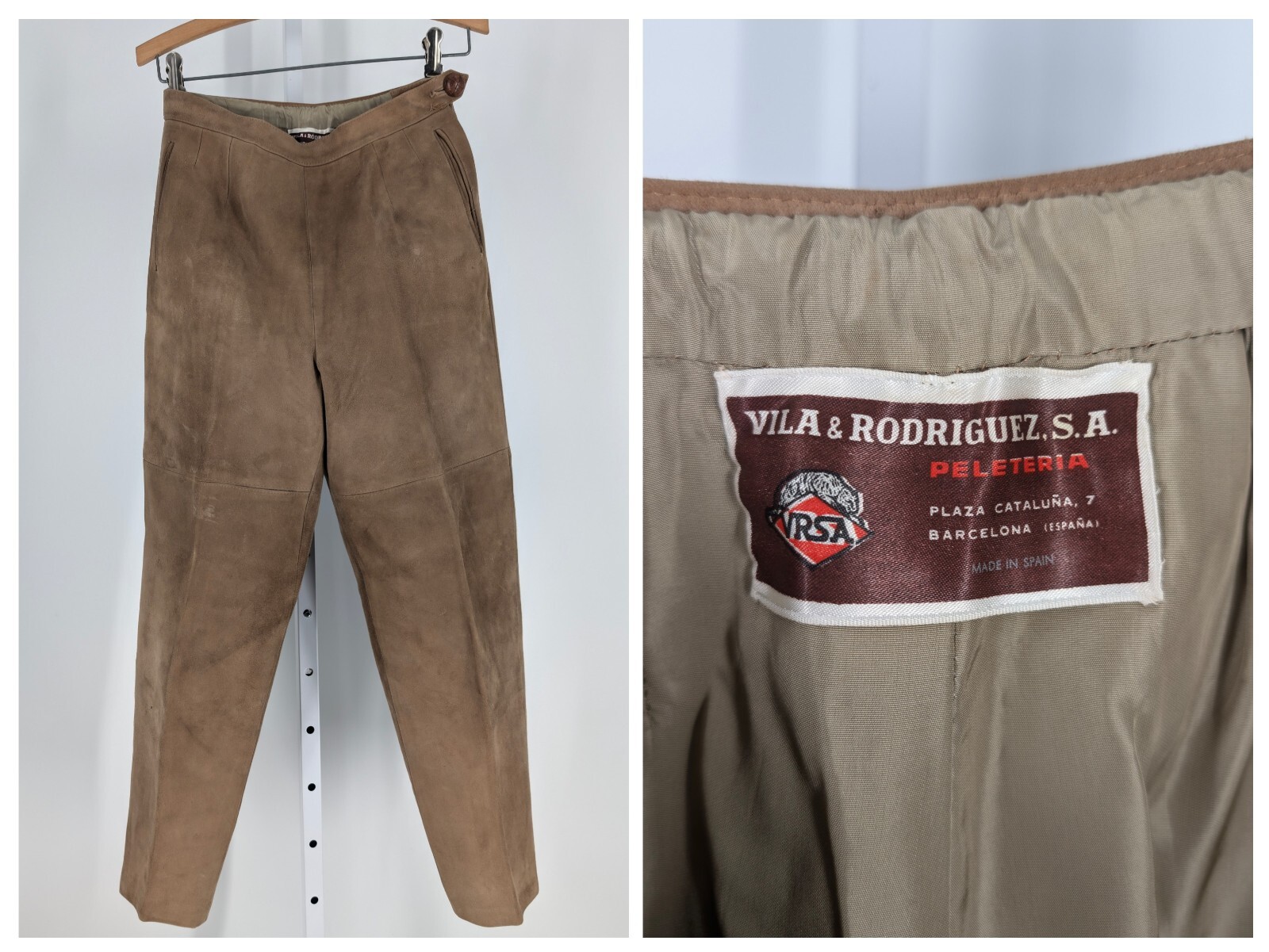 Vila & Rodriguez S.A. Peleteria Vtg 60s Leather Suede Trousers Barcelona