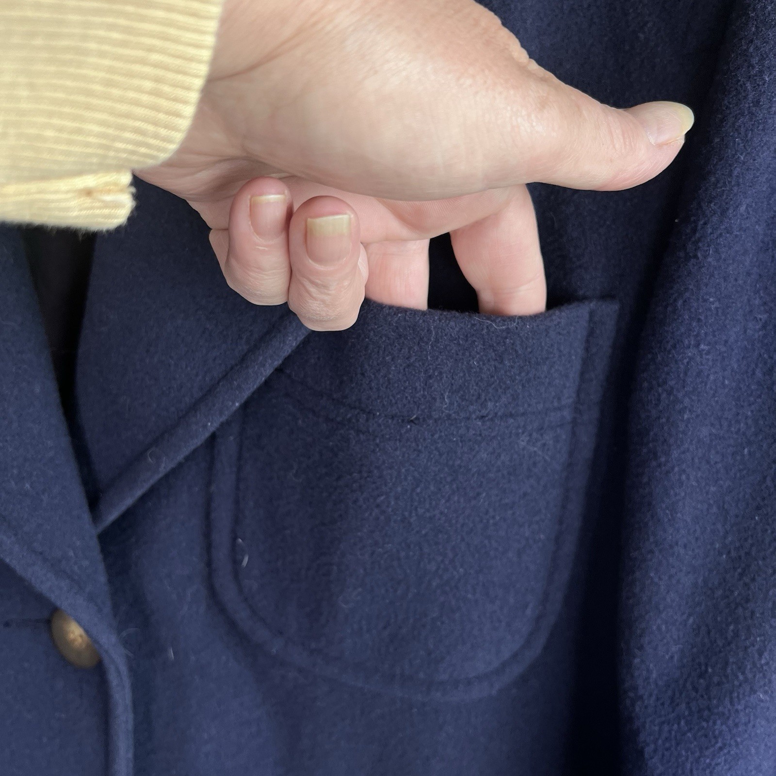 Vintage 80s Lands End Direct Merchant Wool Blazer Women Size 6 Navy Jacket USA