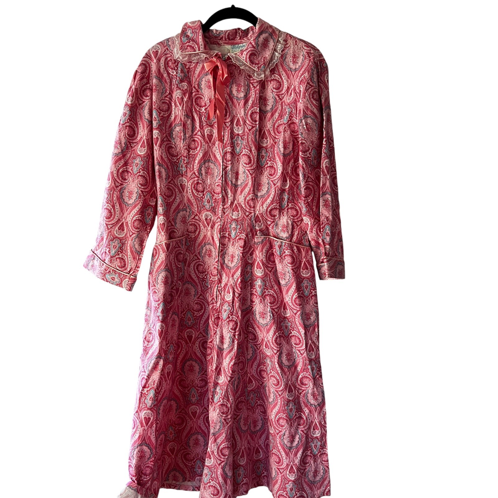 Vintage Milgrim Cotton Paisley Midi Dress Sm Med Boho Cottagecore Western Regal
