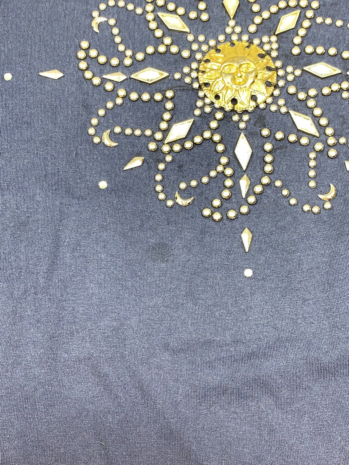 Vintage Casual Wear Bedazzled T Shirt Studded Embelished One Size USA #4540