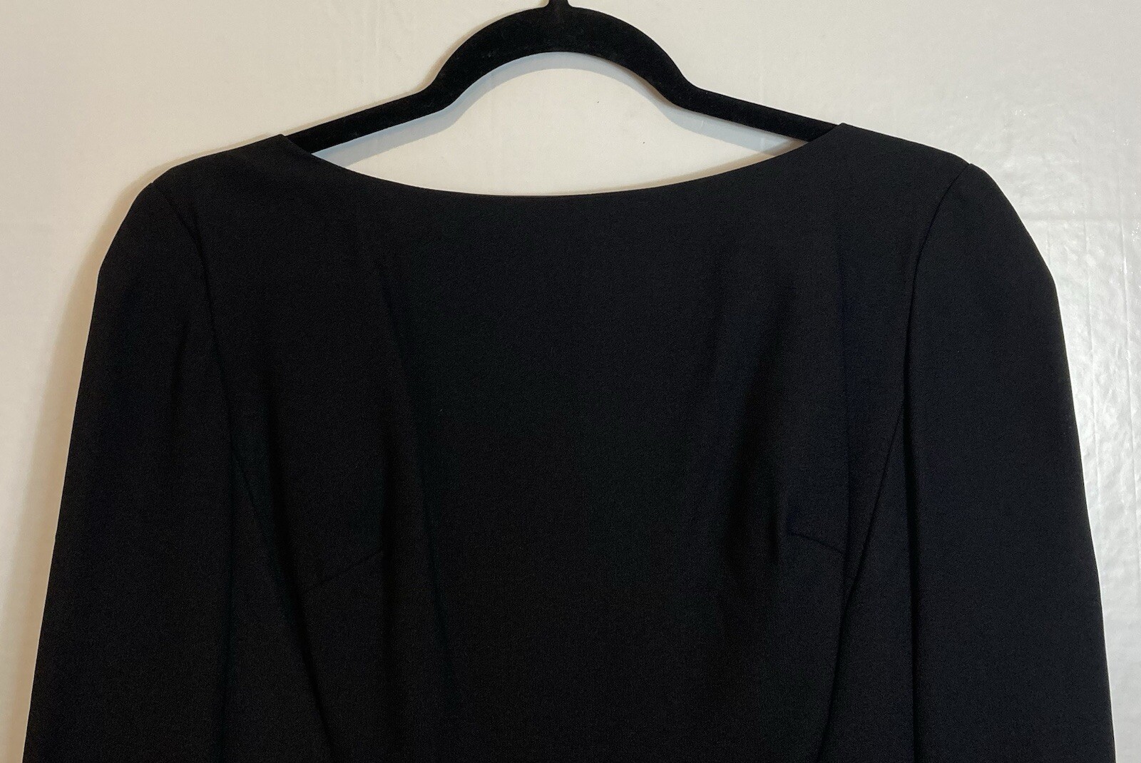 Vintage Another Ann Barry Jr Dress Size 13 Black Draped Back Zippers 60s Goth
