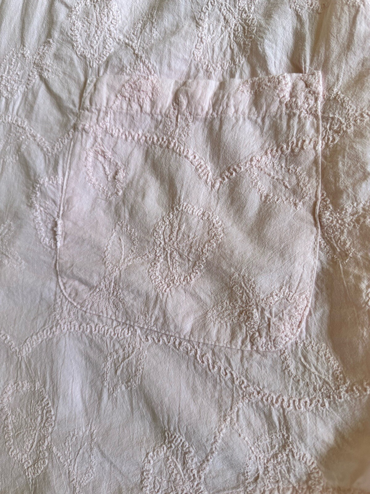 Vintage Zoey Womens Short Pale Pink Embroidered Cap sleeve Shirt Dress Sz S Used
