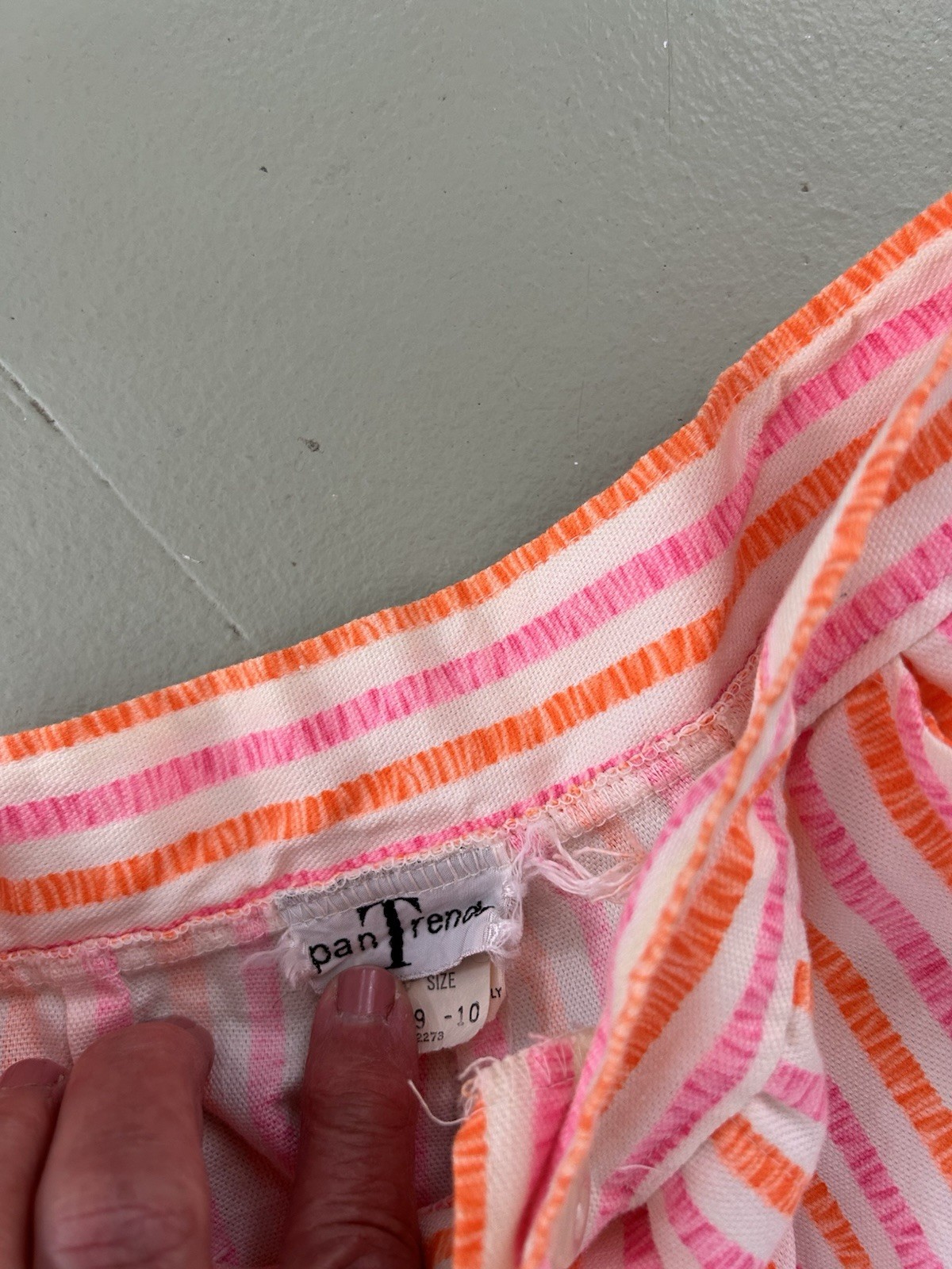 Vintage Pan Trends Flare Bell Bottom Pants Cuff Sz9/10 Candy Stripe Pink Orange
