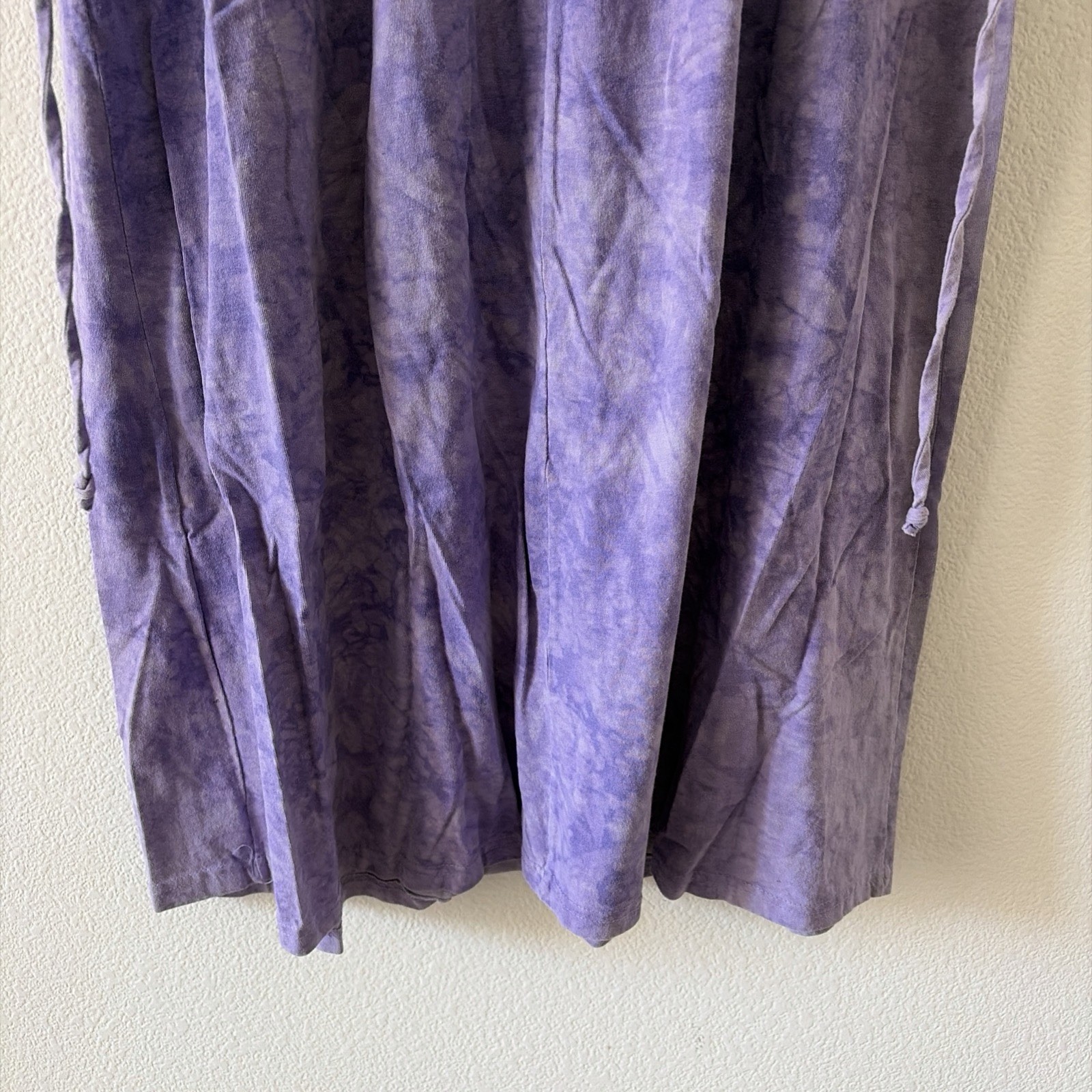 Vintage Cactus Bay by Lynée Tie-Dye Purple Flower Long Maxi T-Shirt Dress Size M