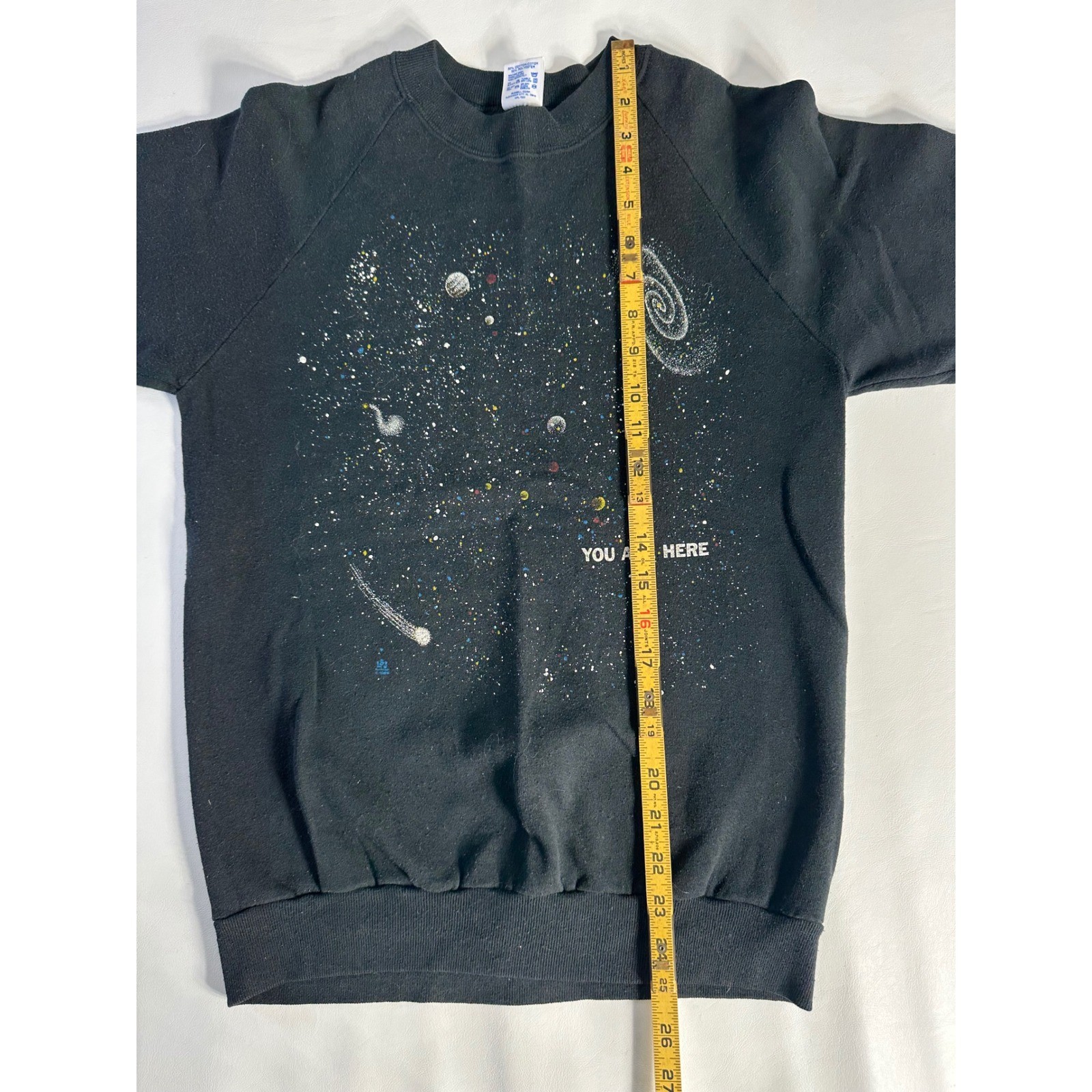 Vintage Universe Milky Way Galaxy You Are Here Space Sweatshirt Black USA M
