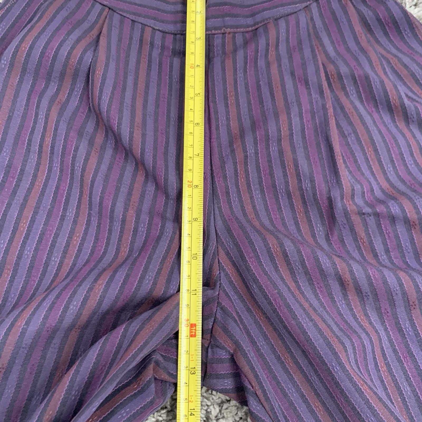 Vintage Happy Legs Pants Parachute Pleated High Rise Purple Black Small