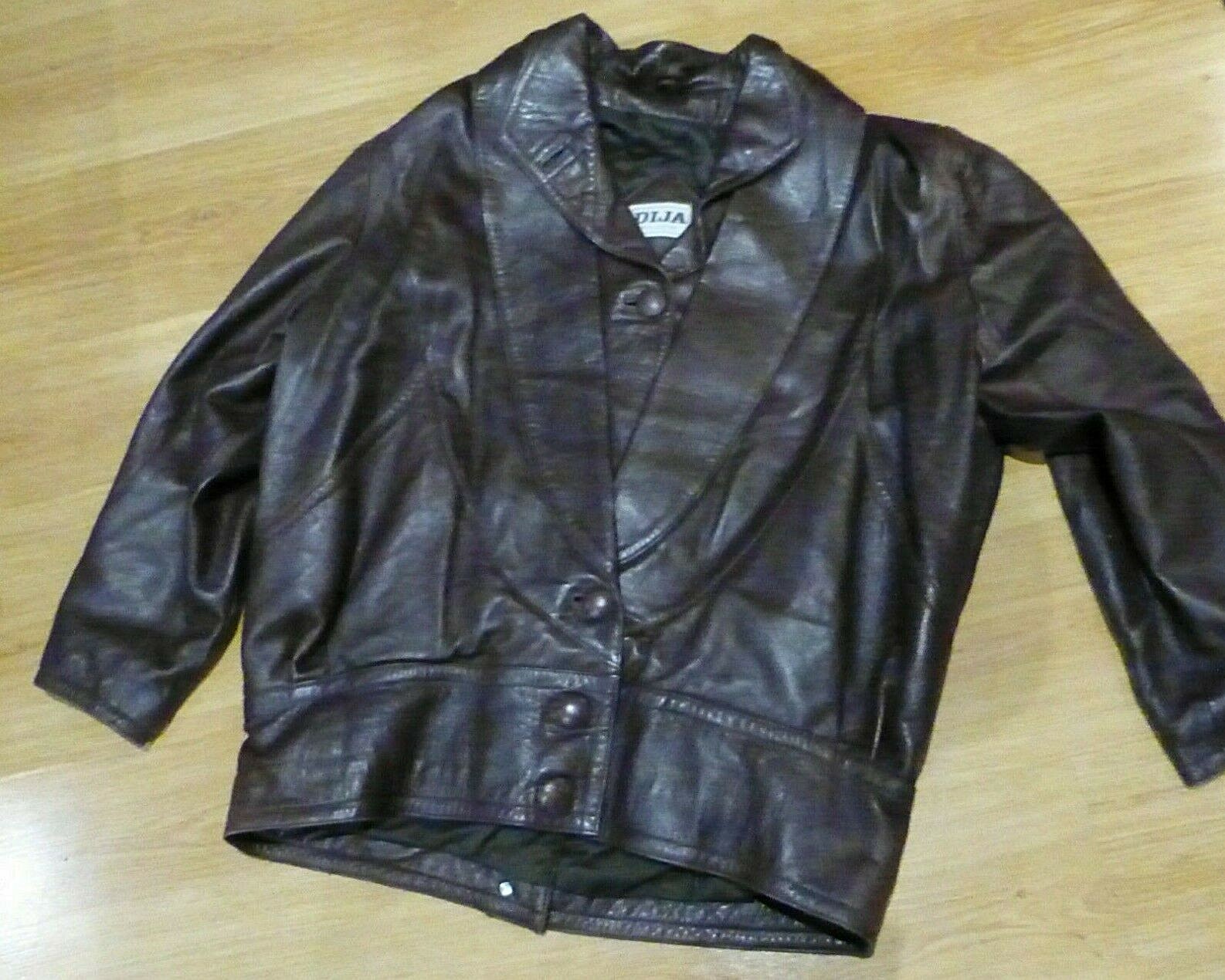 1980 DIJA vintage Dark Chocolate Women’s Genuine Leather jacket UK16, US12, EU44