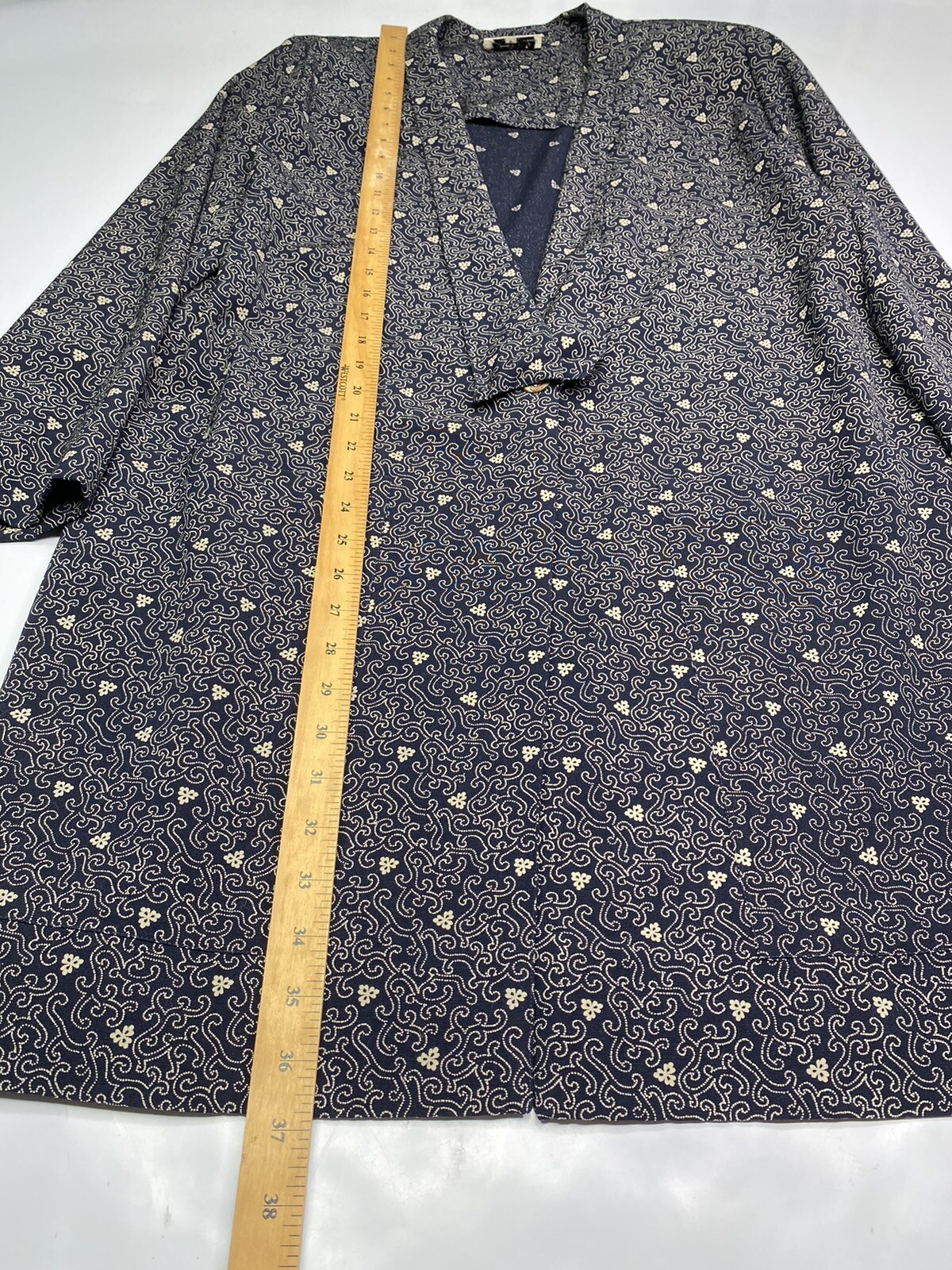 VTG Basile Made In Italy Womens Light Weight Navy Floral Long Coal Size M/L