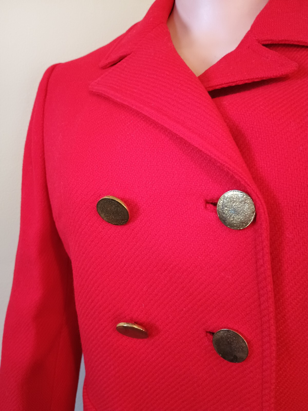 Vintage 1960’s Jacobson’s By Bardley Red Wool Skirt Suit Small