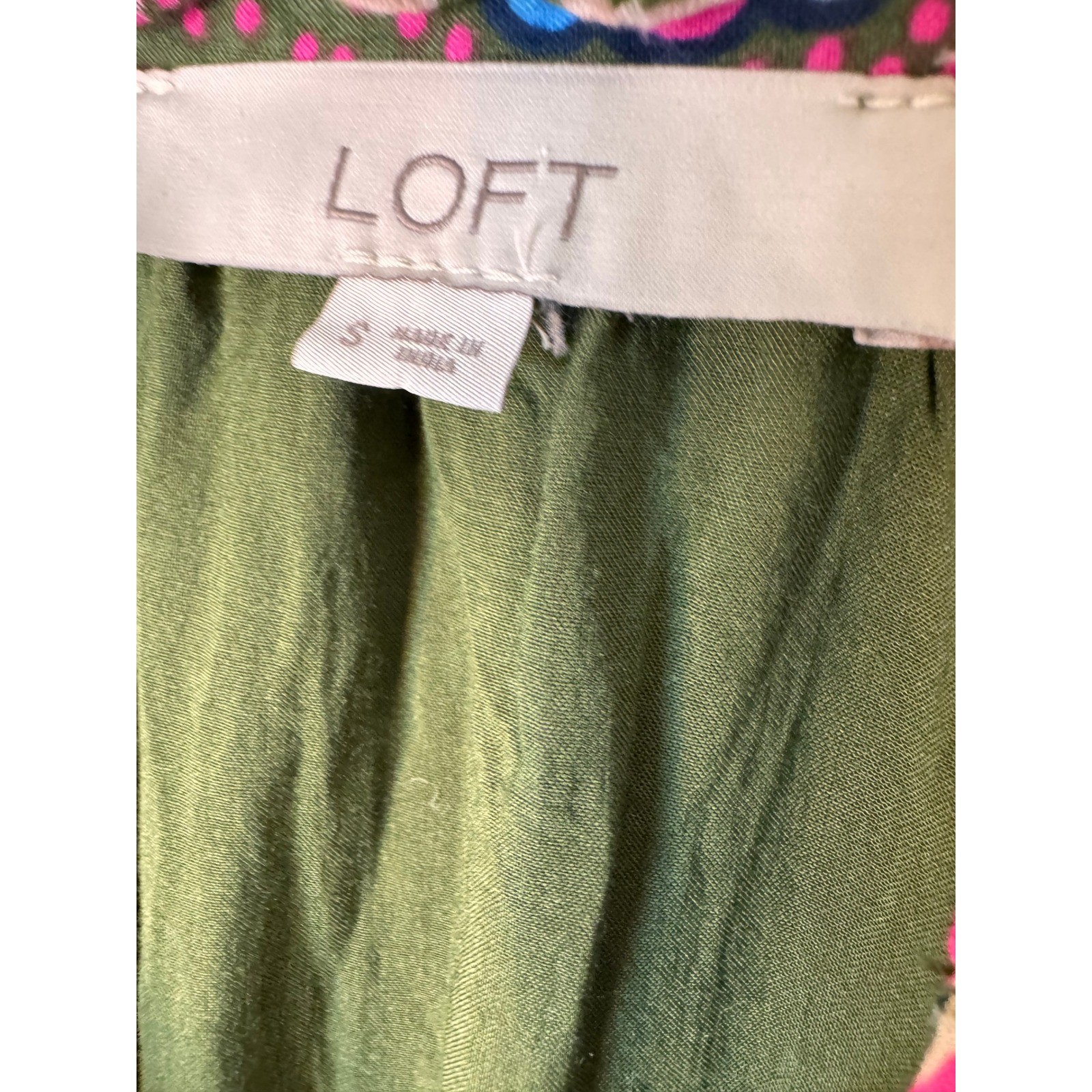 Olive Green Boho Prairie Maxi Dress Paisley Floral Cottagecore Peasant Small