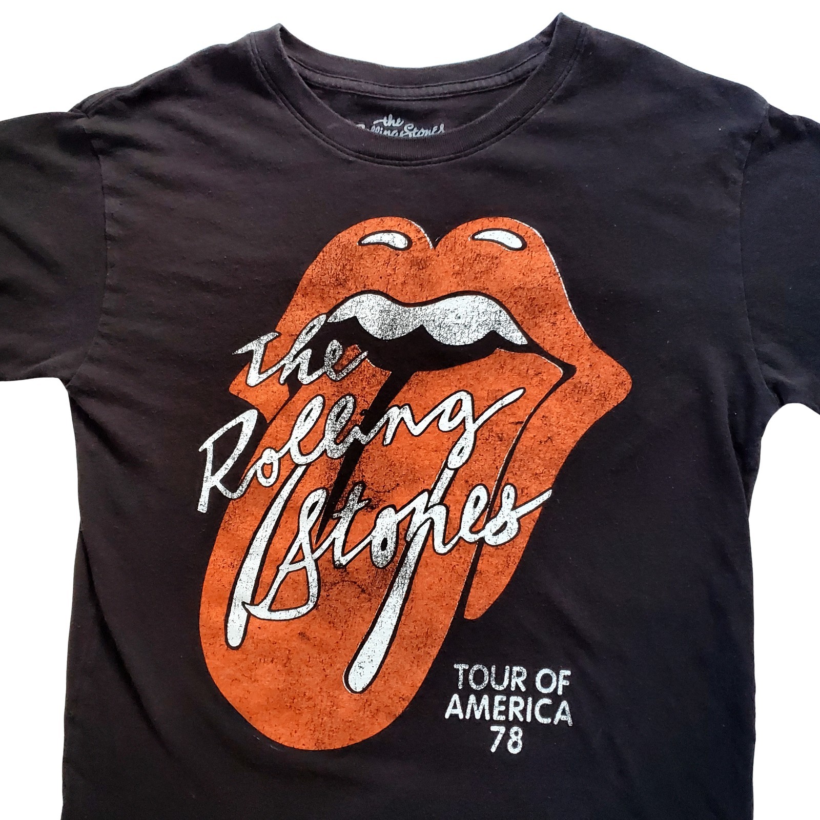 Rolling Stones 1978 Tour America Lips Tshirt Womens S Black Vintage Rock Band