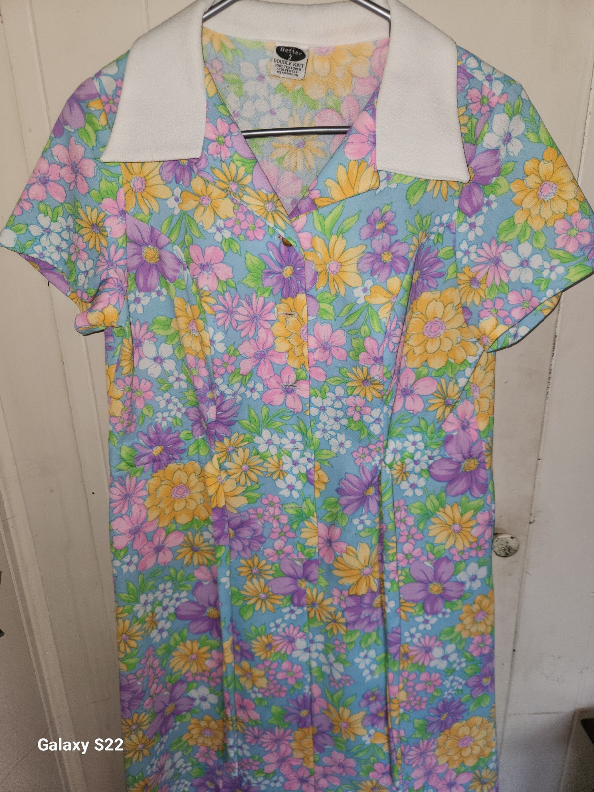 It’s Better Floral Dress Vintage 60s Double Knit