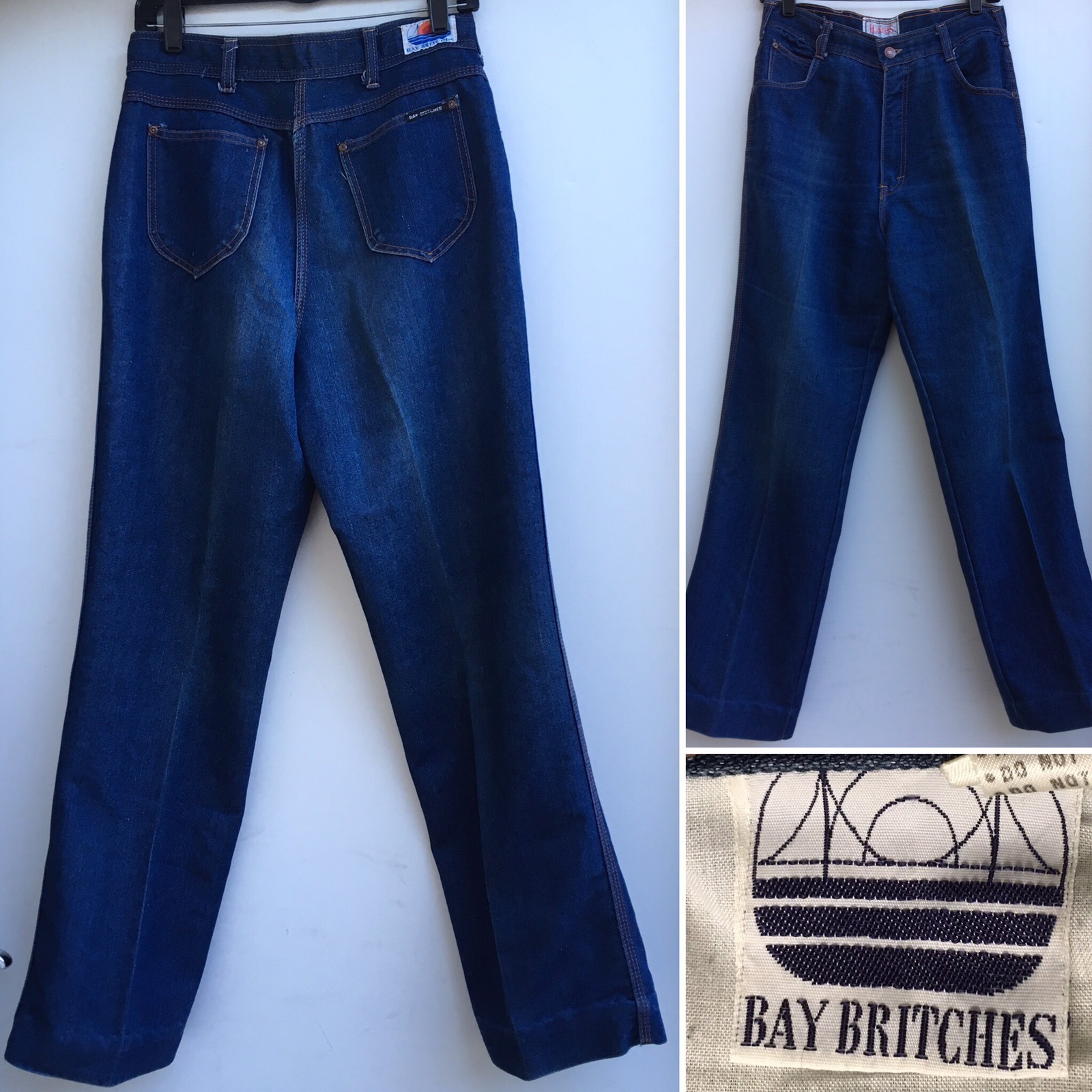 Vintage Bay Britches Jeans High Waist Sz 15/16 (30″ Waist) 80s 1980s