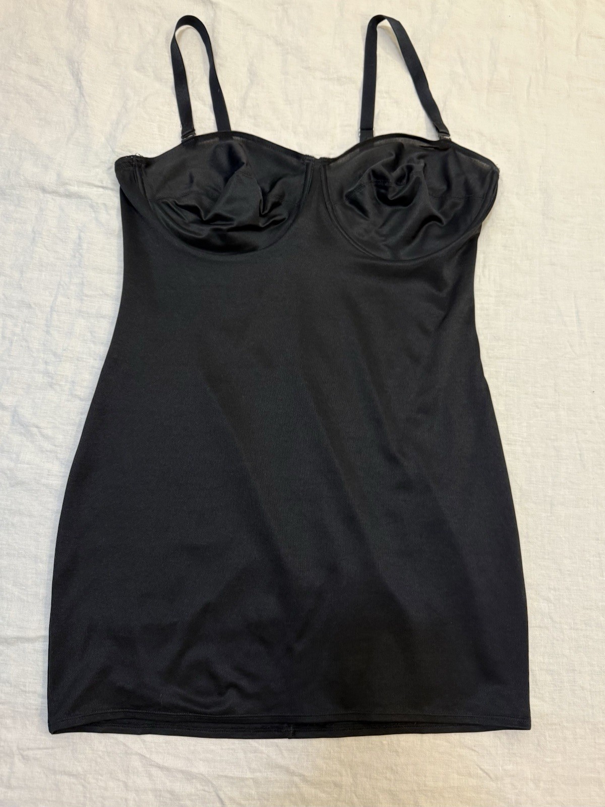 VTG Weight Watchers In Control Shaper Black Slip w/Underwire Bra 1-Pc Sz 42D