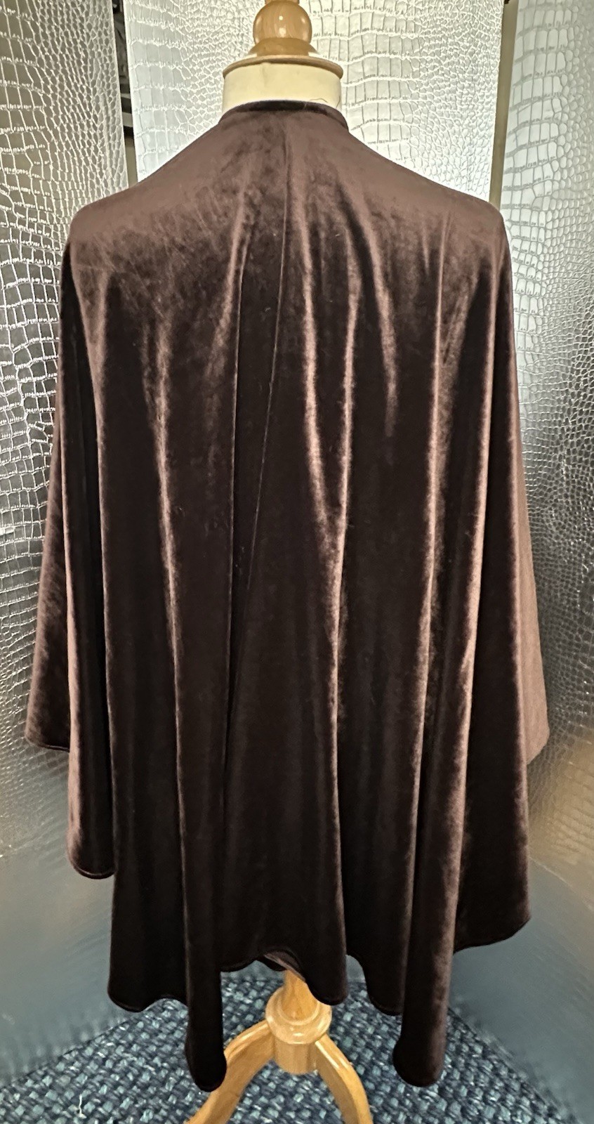 A Brod Vintage Chocolate Brown Velvety Cape