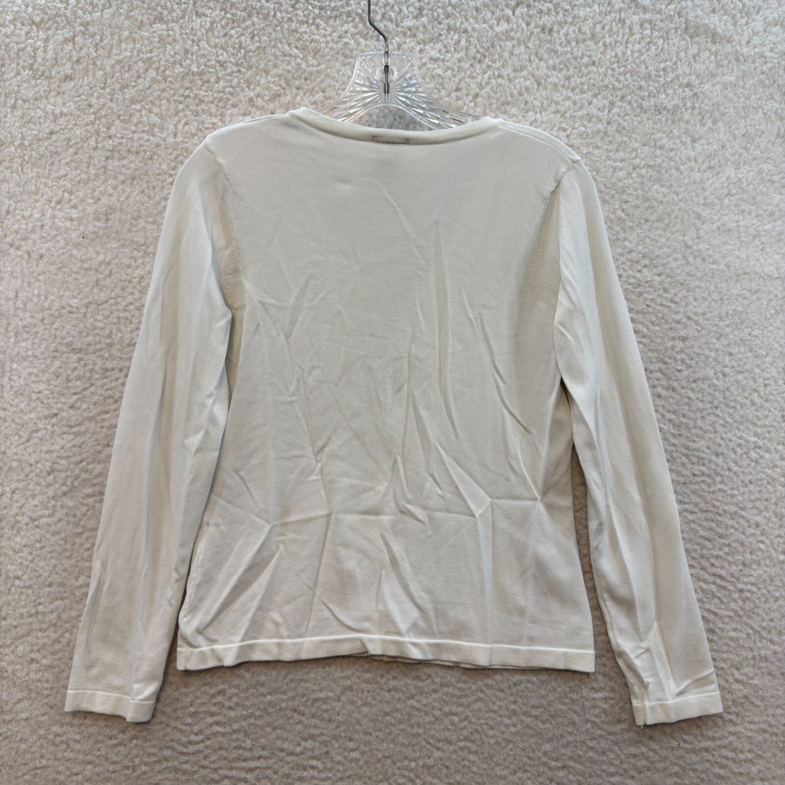 Y2K Vintage Old Navy Cardigan Sweater Top Medium Womens White Ivory Button Up