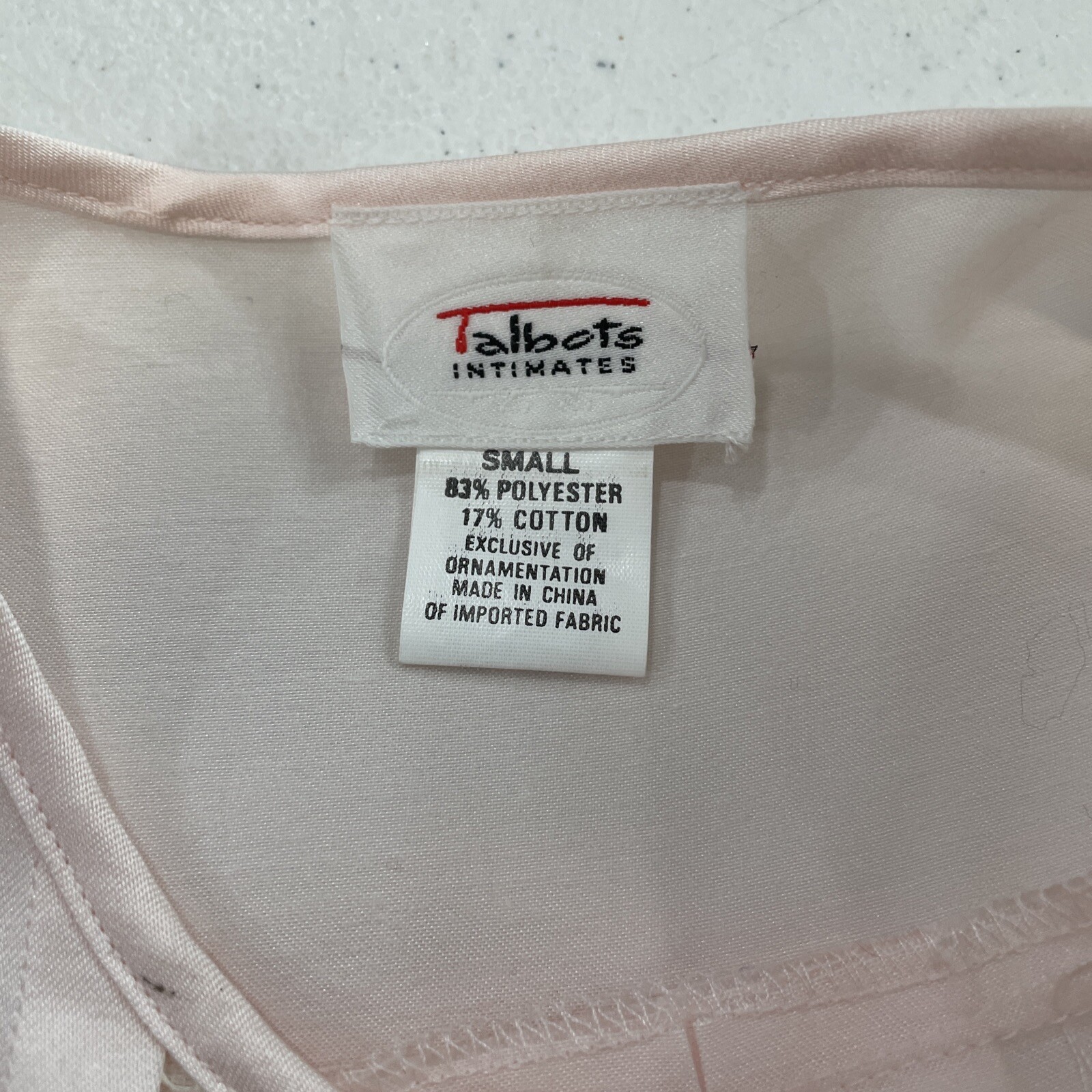 Vintage Talbots Intimates Nightgown Sleepwear Pink Embordered Lace Sz Small NWT