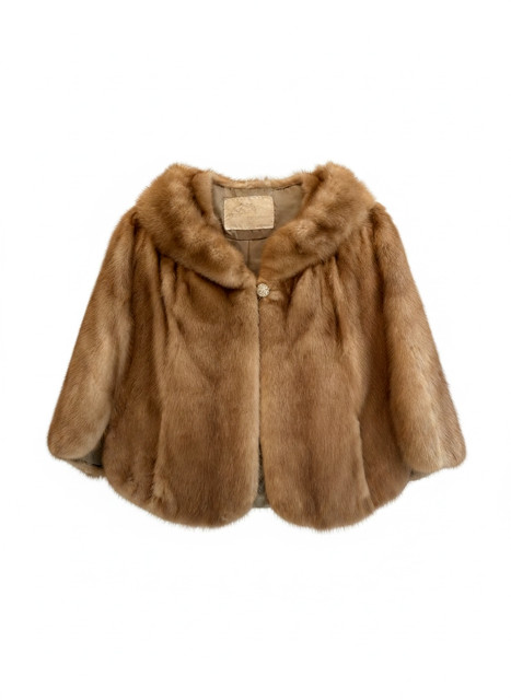 Vintage Real Fur Cape Capelet Stole | Believed Mink | 1950s 1960s Old Hollywood