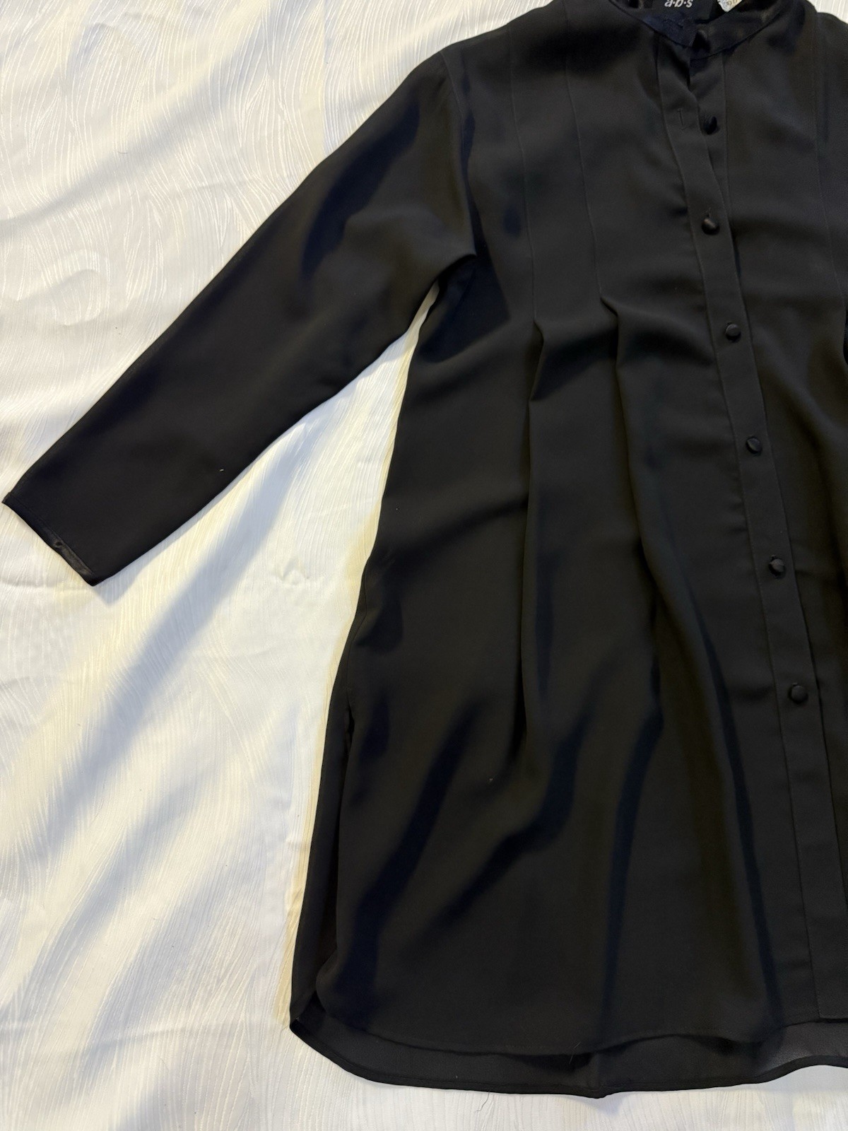 Vintage ABS by Allen Schwartz Black Oversized Tunic Shirt Dress Bergdorf Goodman