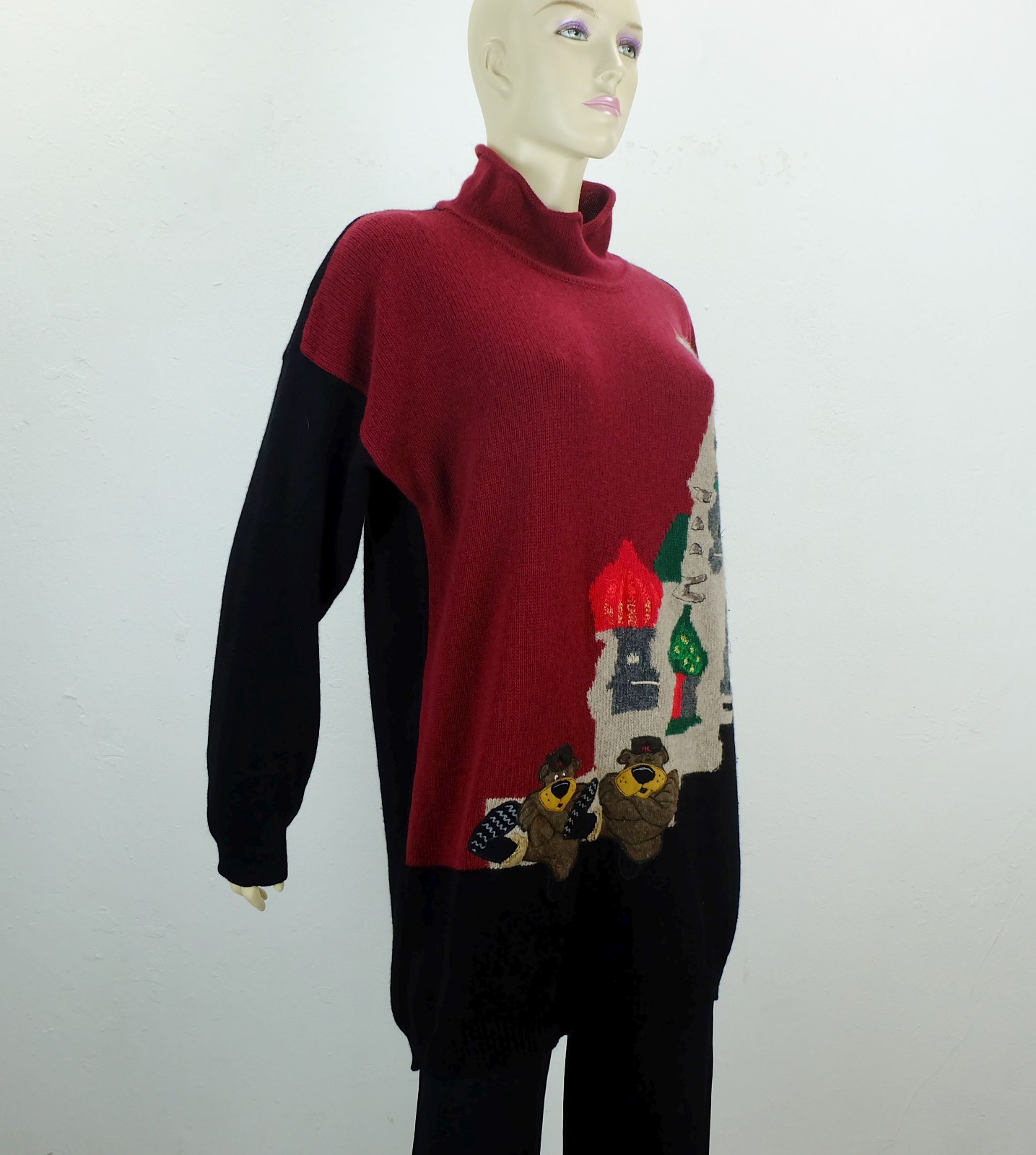 iceberg jumper 90s size L wool angora motif jumper made in italy