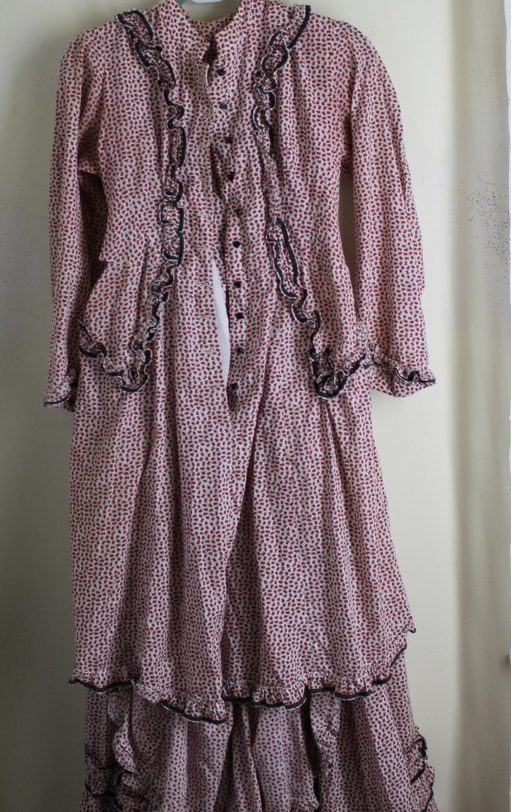 Estate Vtg AS IS 2Pc Edwardian Western Prarie Dress & Jacket Set Sz X S M