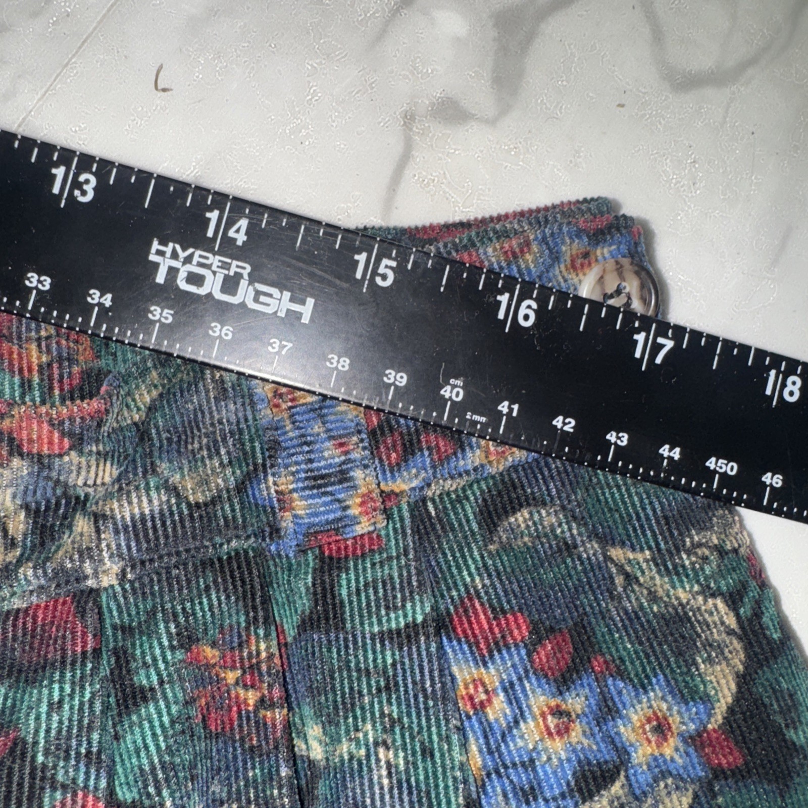 Vintage L.L. Bean Corduroy Maxi Skirt Women’s 16p (32″) Floral And Peaches Print
