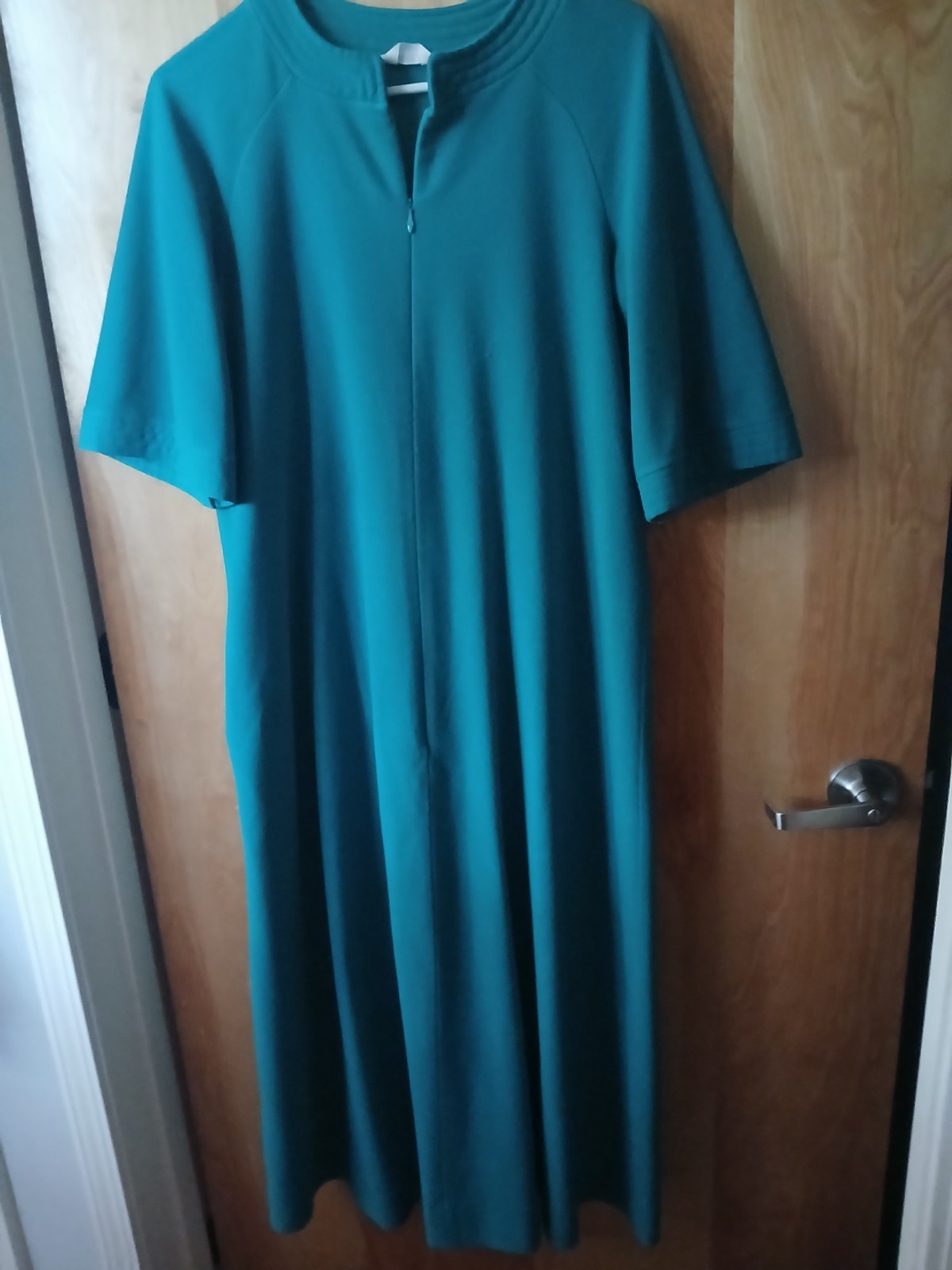 VINTAGE VANITY FAIR GREEN SHORT SLEEVE FLEECE POCKETS SIZE SMALL HALF ZIP UP
