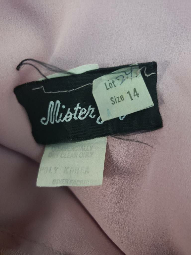 Mister Jay Womens Chiffon Maxi Shift Dress Scoop Button Layered Vtg size 14 U15