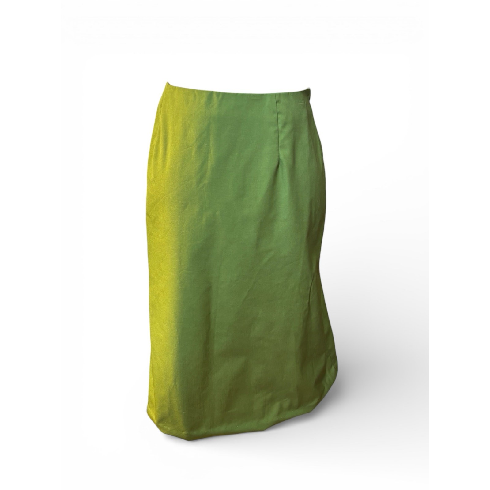 1960s Vintage Chartreuse Cotton Blend Skirt Estate Side Zip Restored & Ready
