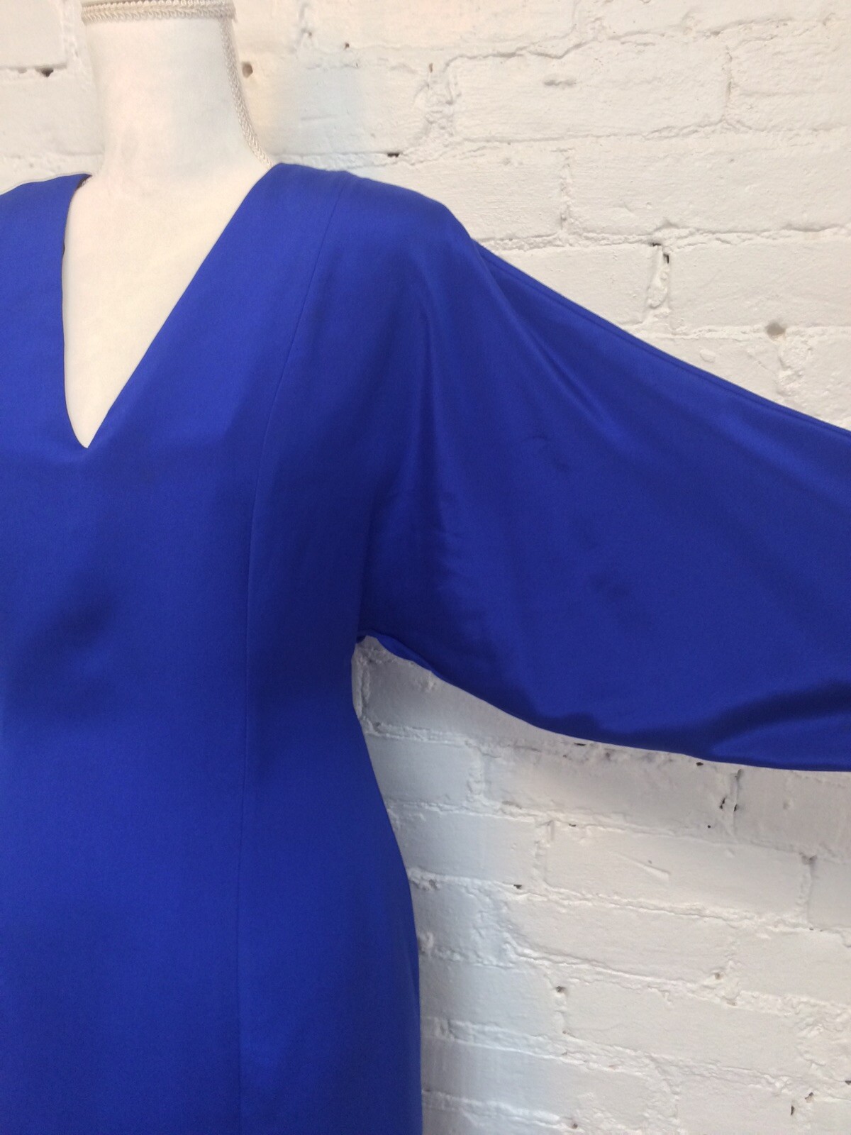 VTG 70s Holly’s Harp Dress Silk Blend Dolman Ruffle Blue M Stevie Nicks Boho