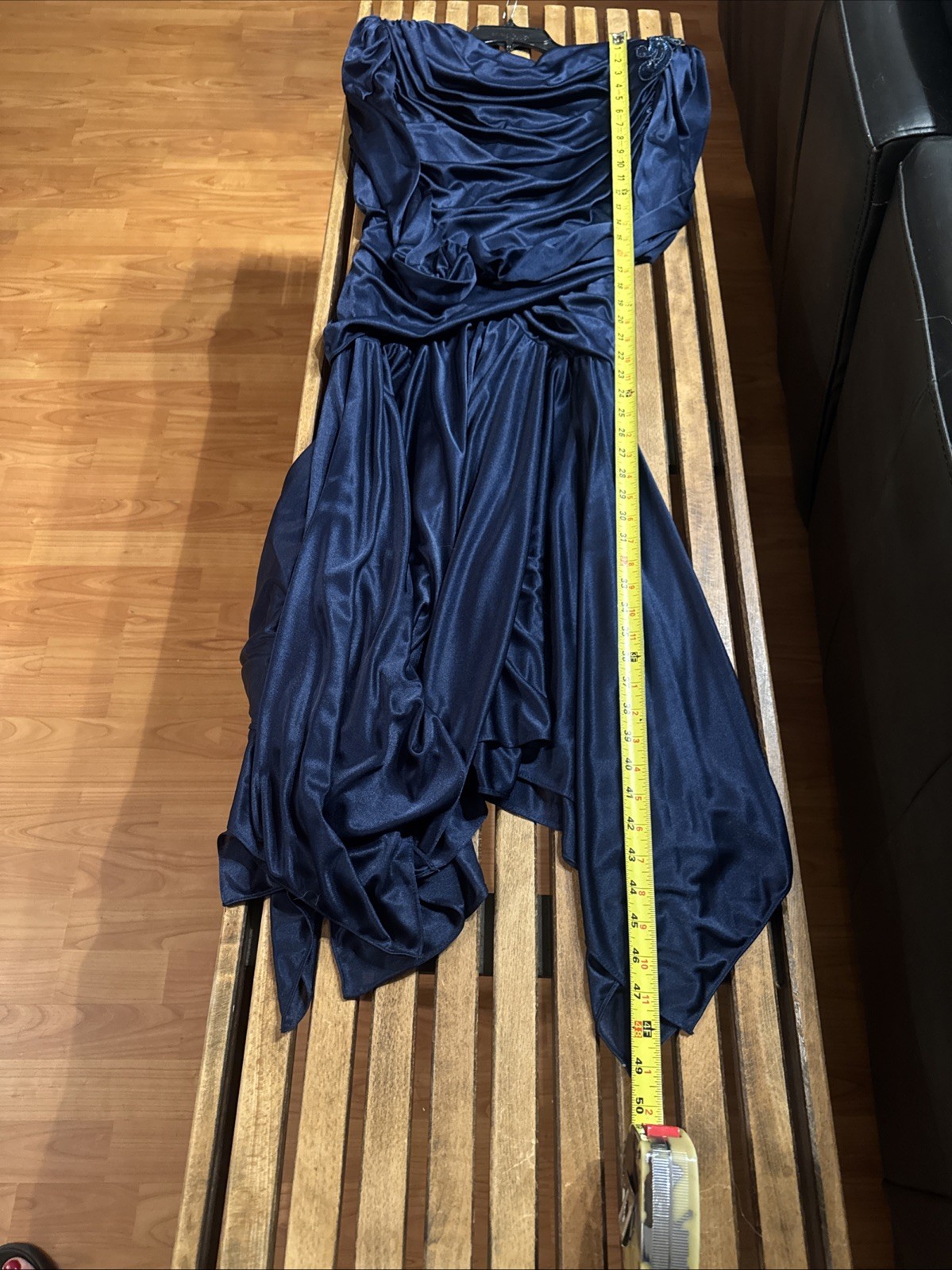 VTG 80’s Filigree Ltd Blue Ruched Midi Dress USA Style 8042 Size S?
