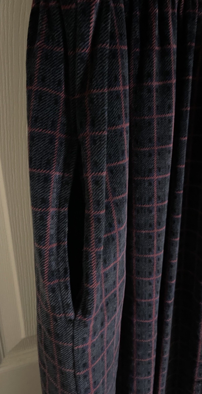 Vtg 1990s Jones New York Sport Maxi Dress Women’s 1X Black Velour Windowpane