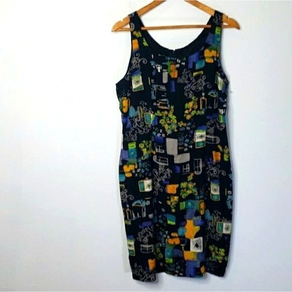 Vintage 90s | Rabbit Designs abstract floral sheath dress 14