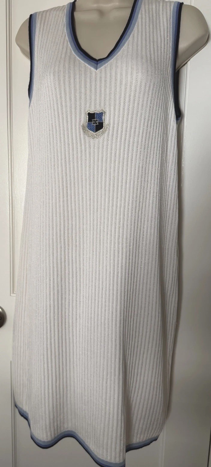 Vtg 80s ESCADA SZ 40 Country Club Prep Heritage Sport Inspired Knit Shift Dress